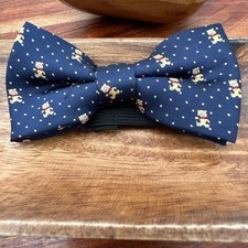Brand New Custom Youth Bow Tie Blue Bear Tied Adjustable Gift Holidays Prom