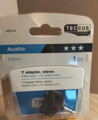 Y adapter Klinke, stereo, Stecker 3,5 mm-2x Buchse 3,5 mm, Audio, Splitter