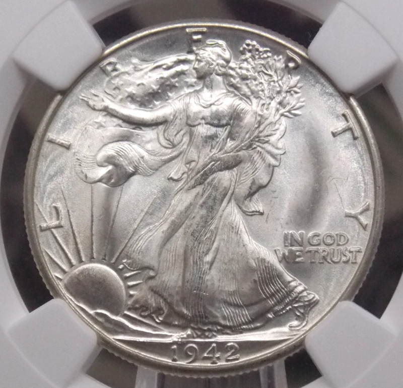 1942 "D" Walking LIBERTY Half Dollar 50c NGC MS65 #005 Gem BU Unc ECC&C Inc