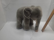 VINTAGE STEIFF 8.5" MOHAIR COLLECTOR ELEPHANT, ORIGINAL BUTTON IN EAR