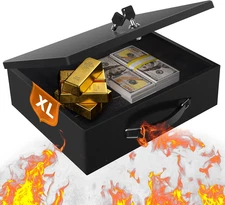 X-Large Fireproof Safe Box with Key Lock for Home & Documents