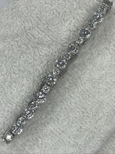 Vintage Solid Sterling 19 Gram FAS Brand Tennis Bracelet 21ct 7”