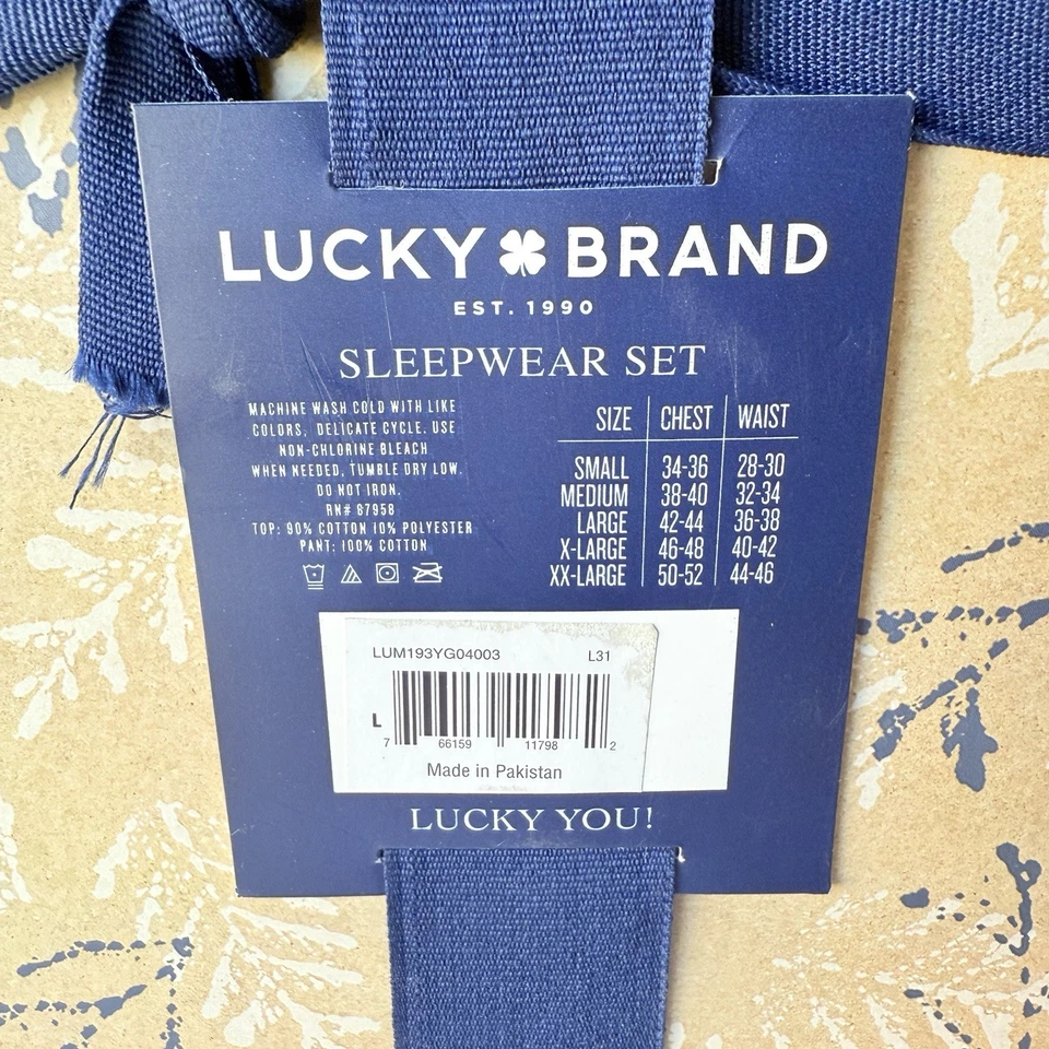 Lucky Brand Men’s Sleepwear Set Flannel Pants & Thermal Shirt Large NWT Gift Box - Image 4 of 4
