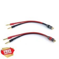 WJSTN RCA Female to Banana Plug Speaker Cable 2pk