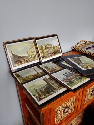 Vintage Pimpernel Tischsets 19. Jahrhundert London 6+2 Kork Acryl Boxed Set