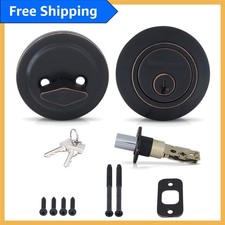 Single Cylinder Deadbolt Lock Set - Anti-Bump Resistant & Elegant Bronze Finish