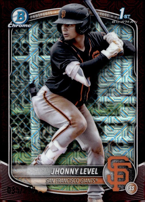 2025 Bowman Jhonny Level 1st Burgundy Mojo /275 San Francisco Giants