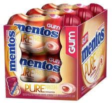 Mentos - Fresh Sugar Free Chewing Gum with Xylitol, Cinnamon, (50 pcs 6 Bottles)