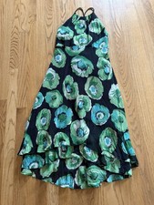 Women's Nine West Green Floral Sundress Dress Size 8