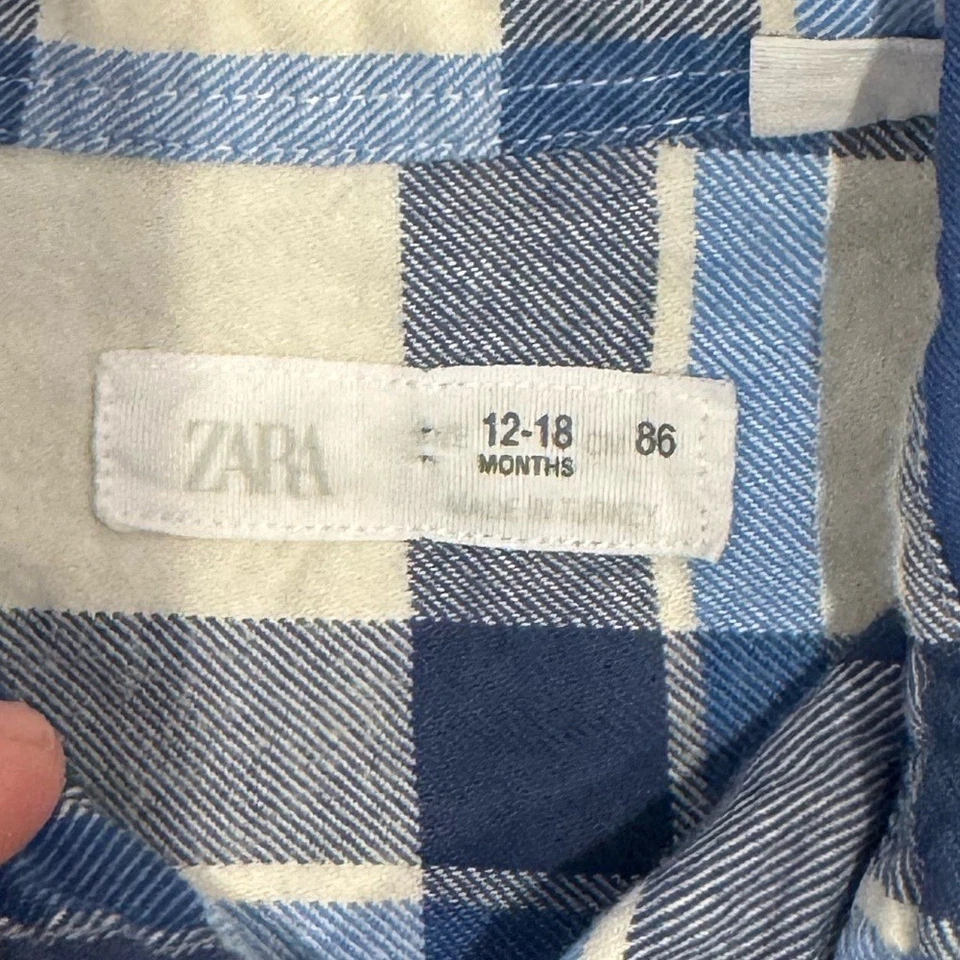 Zara Niños Cuadros Cazadora Azul 12-18 Meses Niños Niño Foto 2 de 4