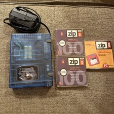 Iomega Zip 100 Drive Tested With Power Cable Blue Z100USB 3 Disks Cases