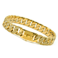 32mm Plated Stainless Steel Collar Heavy Duty Cuban Link Chain for Medium Pets