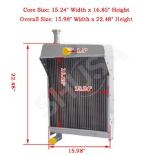 3 Rows Tractor Radiator For John Deere 420 430 Long Filler Neck At10695