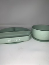 Simka Rose Food Grade Silicone Baby/Toddler Suction Plate Bowl Dishwasher Safe