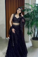 Heavy Black Designer Lehenga Choli With Dupatta For Indian Wedding Party Wear