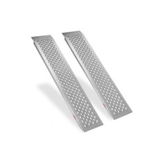 Ruedamann 2PC 4FT x 9" Wider Aluminum Shed Ramps, Loading Ramps for Lawn Mowe...