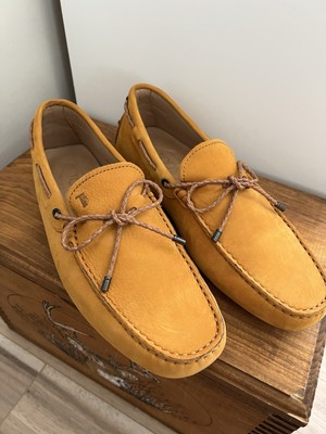Tods Loafers Men Suede Tan Excellent Gommino Drivers