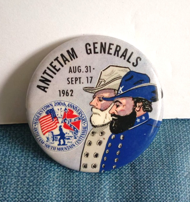 Antietam Generals 1962 Pinback Button, 2.25 in Dia. Aug 31 - Sept 17 Vintage