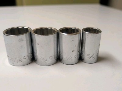 Craftsman 15/16'' 7/8'' 3/4'' 5/8'' Drive 12 pt 1/2 Inch Drive SAE Socket Lot