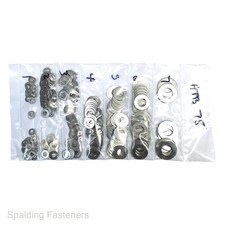 Image of A2 Stainless Steel Imperial Flat Washers - Assorted Box & Individual Sizes