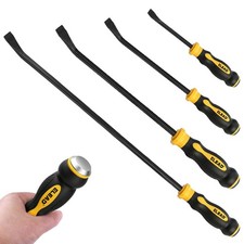 4pc Pry Bar Set Heavy Duty Crowbar Chisel 24 18 12 8 Thickened Impact Caps
