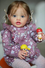 24" Reborn Toddler Girl Doll Lifelike Soft Touch 3D Skin Hand Rooted Hair New
