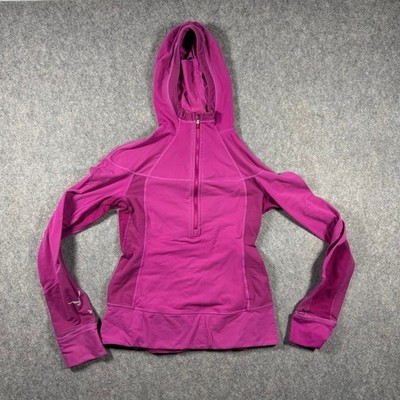 Lululemon Define Jacket Berry Pink Half Zip Hooded Reflective Size 6 Athletic