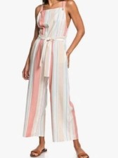 NWT Roxy Juniors Strappy Jumpsuit Medium From The Clouds Striped Multicolor M