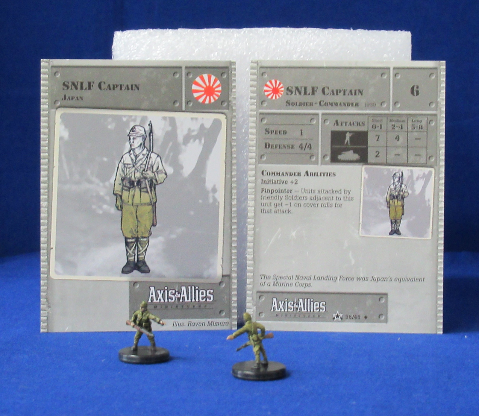Axis &amp; Allies Miniatures SET II 2 SNLF Captains #38/45 &amp; Stat Cards JP6 Uncommon | eBay