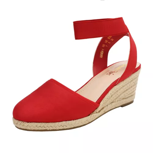 Damenschuhe Espadrilles Keilabsatz elastische Knöchelriemen eng anliegend elegante Schuhe - Bild 26 von 38