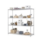 HEAVY DUTY Chrome 4 Tier Shelving unit 240kg UDL 1838mm H X 1822mm W X 609mm D
