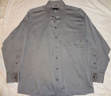 Kenneth Cole New York Long Sleeve Dress Shirt Mens Size 32-33 16.5 Gray Button