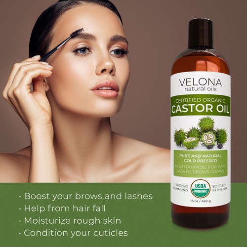 Velona USDA Certified Organic Castor Oil 2 Fl Oz - 1 Gallon Eyelashes Eyebrows - Picture 3 of 71