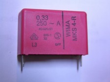 50 Wima MKS4 .33uF 20 250V Polyester Film Capacitor