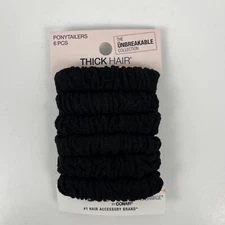 Scunci Hair Scrunchies Ponytailer Black Twister Black 6 Ct Thick Hair