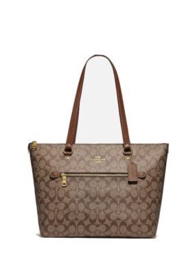 Coach F79609 Gallery Tote Shoulder Bag - Brown/Beige 193971357454