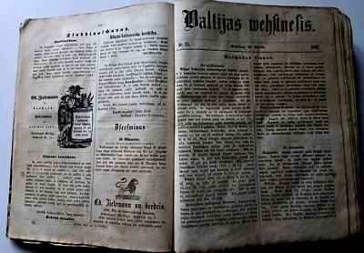 1868 - 1869 Baltijas Vēstnesis Russia Latvian newspapers LATVIA RARE Riga - Bild 1 von 4