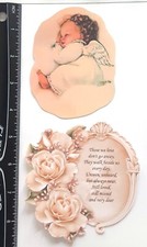 Lot of 2 Baby Angel Cloud Sympathy Verse Roses SINGLE LAYER Embellishments 247