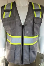 FX Two Tone High Visibility Reflective Gray Safety Vest 