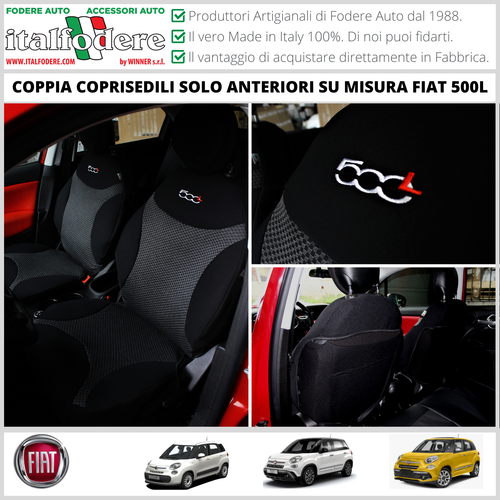 Housses De Siège Auto Fiat 500 - Set 9 Pièces - Imperméable & Antidérapant - Rouge - Toutes Saisons - 5