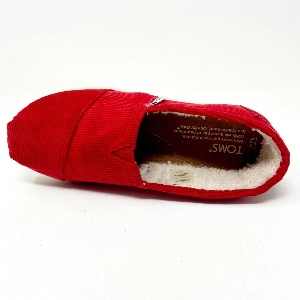 Zapatos planos informales de lona sin cordones Toms Classics Red Cord para jóvenes Foto 4 de 4