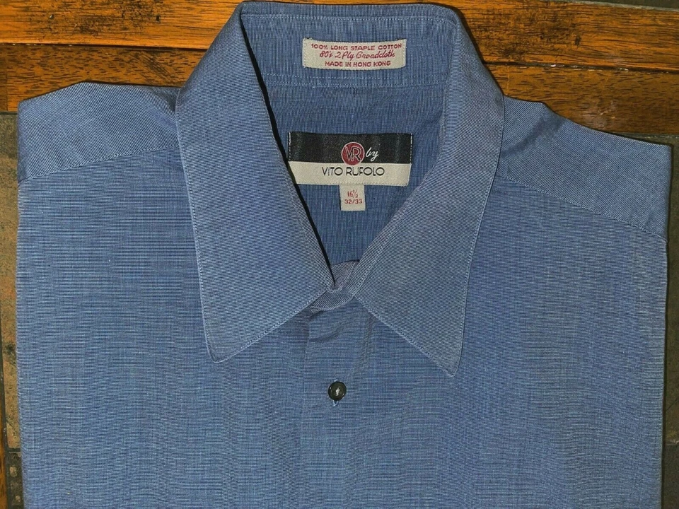 Camisa para hombre VR by Vito Rufolo manga larga botón delantero - talla 16-1/2 32/33 - usada en excelente estado Foto 2 de 2