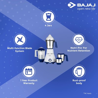 bajaj rex 750w mixer grinder