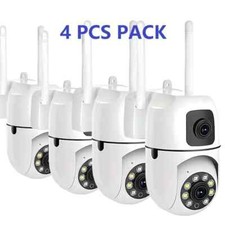 4-PACK FHD 1080P Dual Lens Security Camera - Smart Motion Detection, 2.4GH