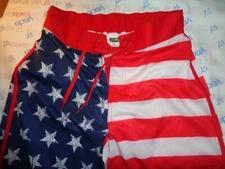 New $50 Wave Zone swimwear small trunks USA print net lined pullstring 30W 10L