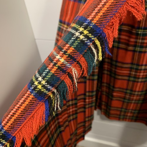 Plaid Tartan Maxi Skirt Wool Sz S 28W x 41L Academia Laird Portch Goth Punk - Imagen 8 de 13