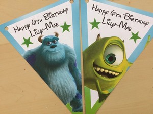 Handmade Personalised Monsters Inc Bunting Party Decoration