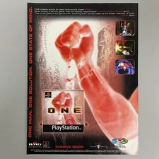 ONE SONY PLAYSTATION PS1 VIDEO GAME ASC GAMES 1998 VINTAGE RETRO ADVERT