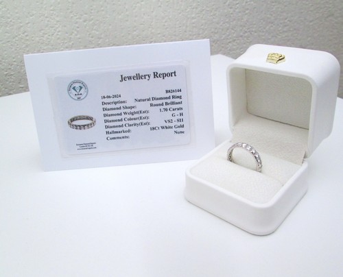 1970s 18ct White Gold 1.70ct Brilliant Full Diamond Eternity Wedding Band Ring - Picture 5 of 9