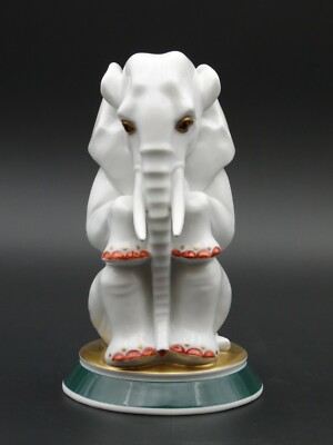 Rosenthal Figur Porzellan Selb Grete Zschäbitz Elefant Art Deco um1929 H: 16,5cm